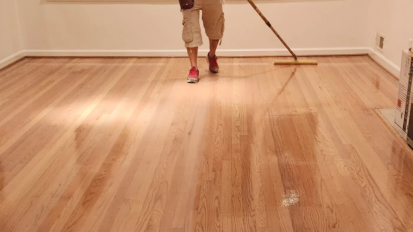 Hardwood floor refinishing result