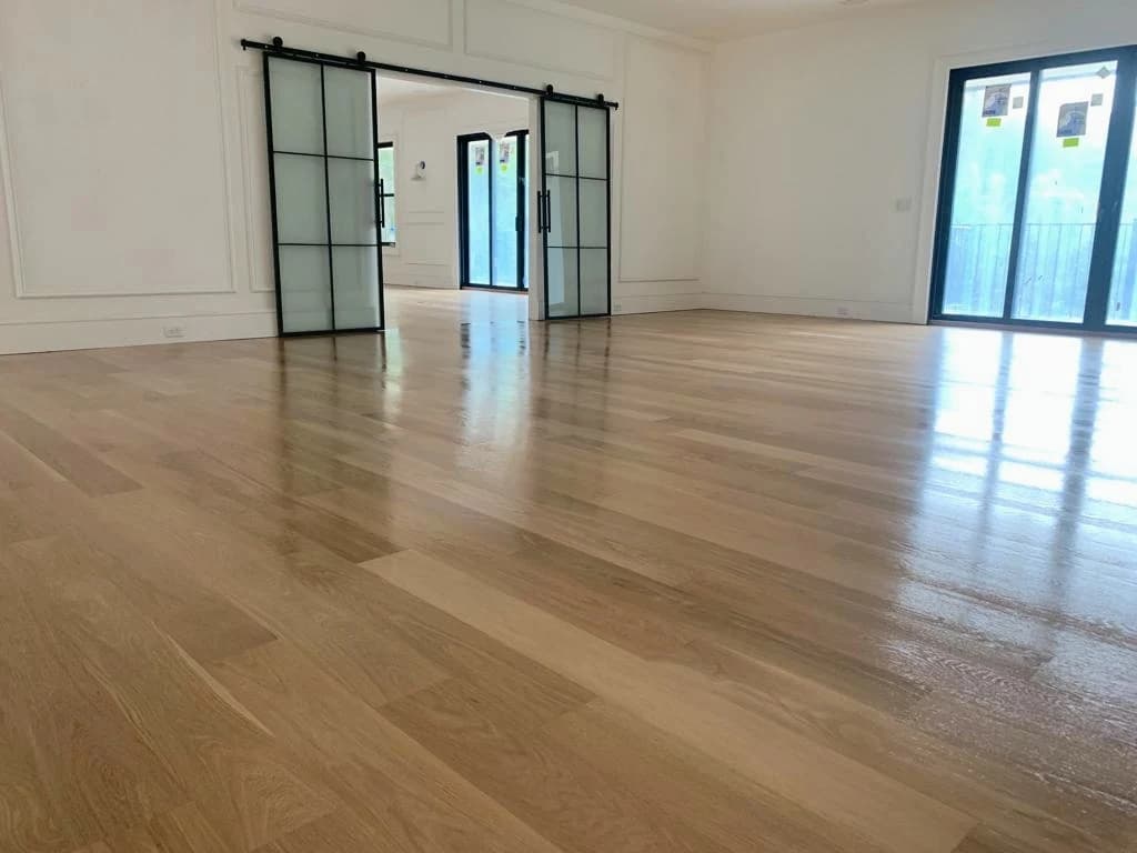 Hardwood floor installation and sanding in Metro Atlanta GA — new floors sanded smooth before finishing