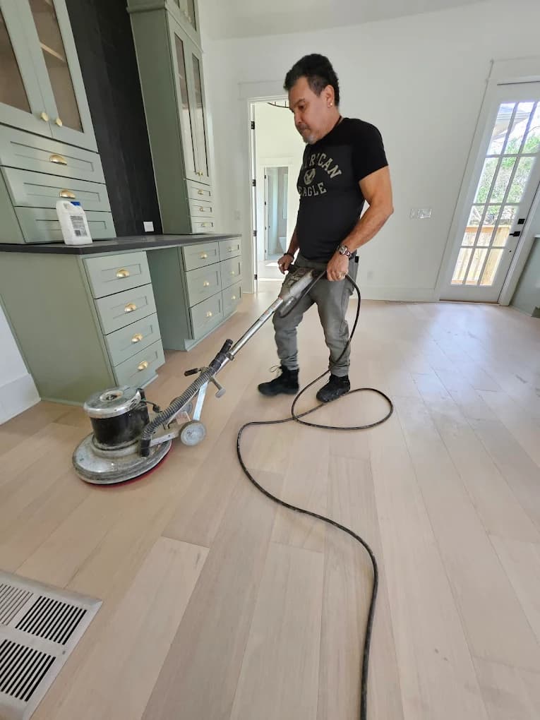 Hardwood floor sanding in Metro Atlanta GA — professional dustless sanding before refinishing